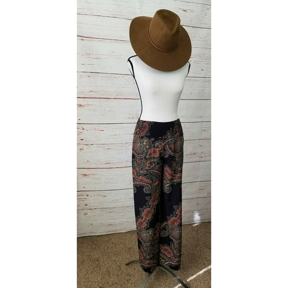 JOY HAN // high waist silky paisley wide leg pants - Picture 13 of 16